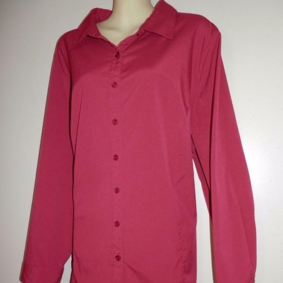 Maggie Barnes 18 20W Burgundy Pink Button Top E311 - Picture 4 of 5